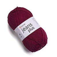 Yarnart JEANS PLUS (Джинс Плюс) № 66 бордо (Пряжа напівбавовна, нитки для в'язання)