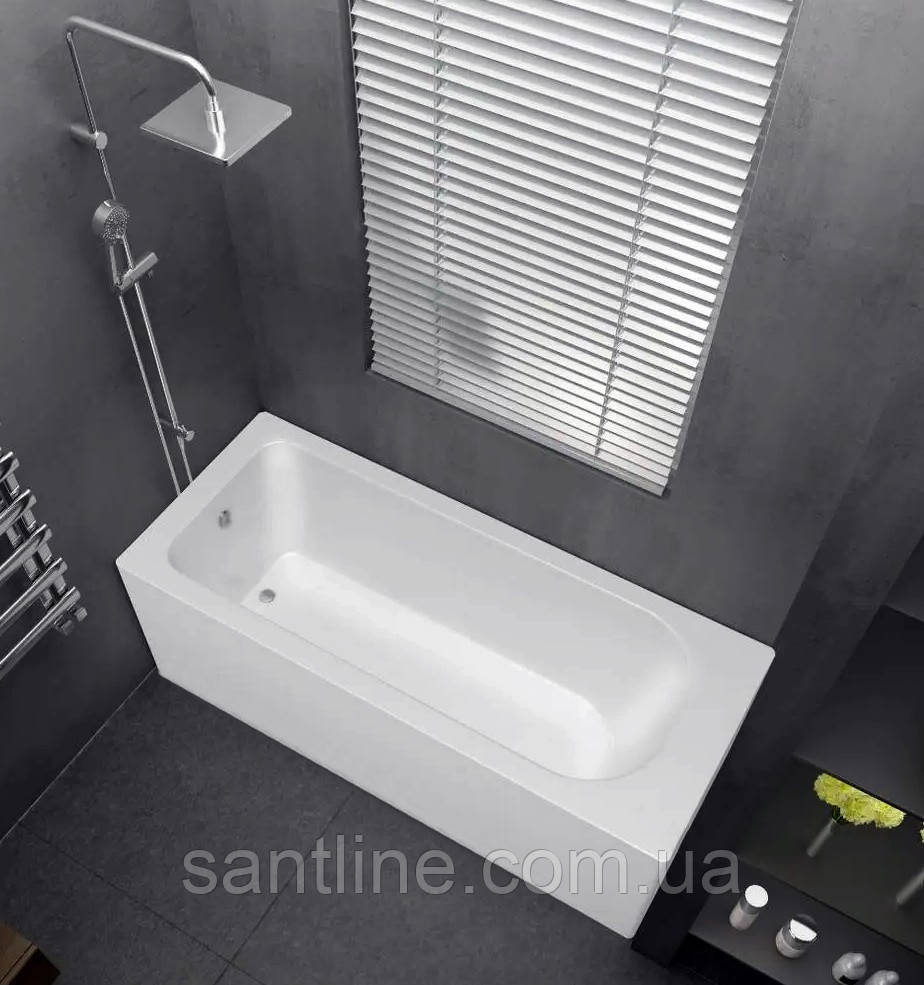 Ванна акрилова Sanica Sydney 150х70х55 см прямокутна з ногами та передньою панеллю, фото 1