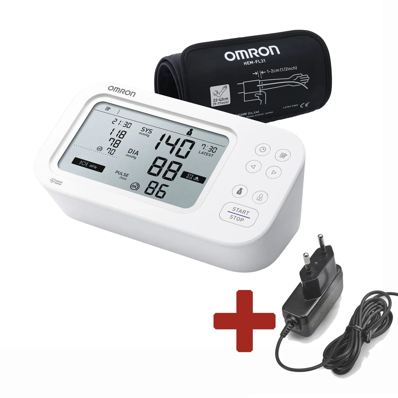 Тонометр OMRON M6 Comfort AFib + Zdroj, set