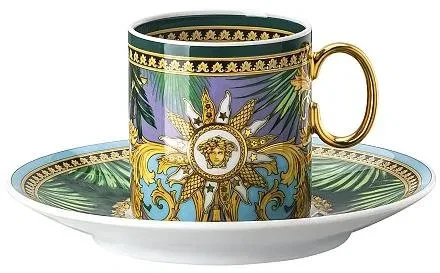 Чашка ROSENTHAL Versace Jungle Animalier Wild Green Espresso з блюдцем, фото 1