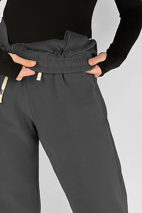 Жіночі зимові штани з полірованого велюру Штани на хутряній підкладці M-2XL Сірий колір, фото 2