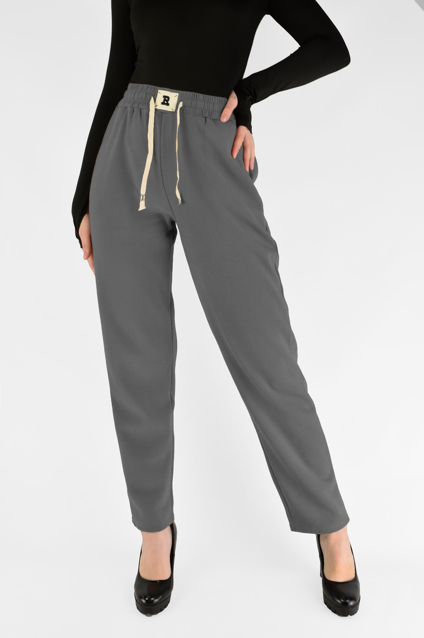 Жіночі зимові штани з полірованого велюру Штани на хутряній підкладці M-2XL Сірий колір