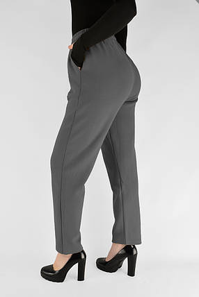 Жіночі зимові штани з полірованого велюру Штани на хутряній підкладці M-2XL Сірий колір, фото 3