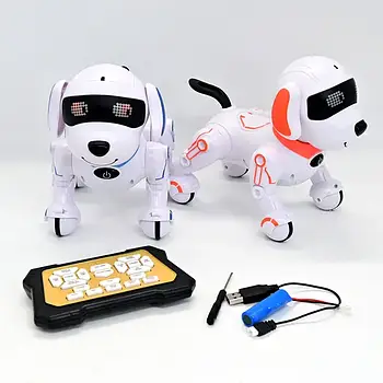 Собака на радіокеруванні (2 кольори, звук, світло, їздить, перевертається, танцює, програмується, USB) Y878