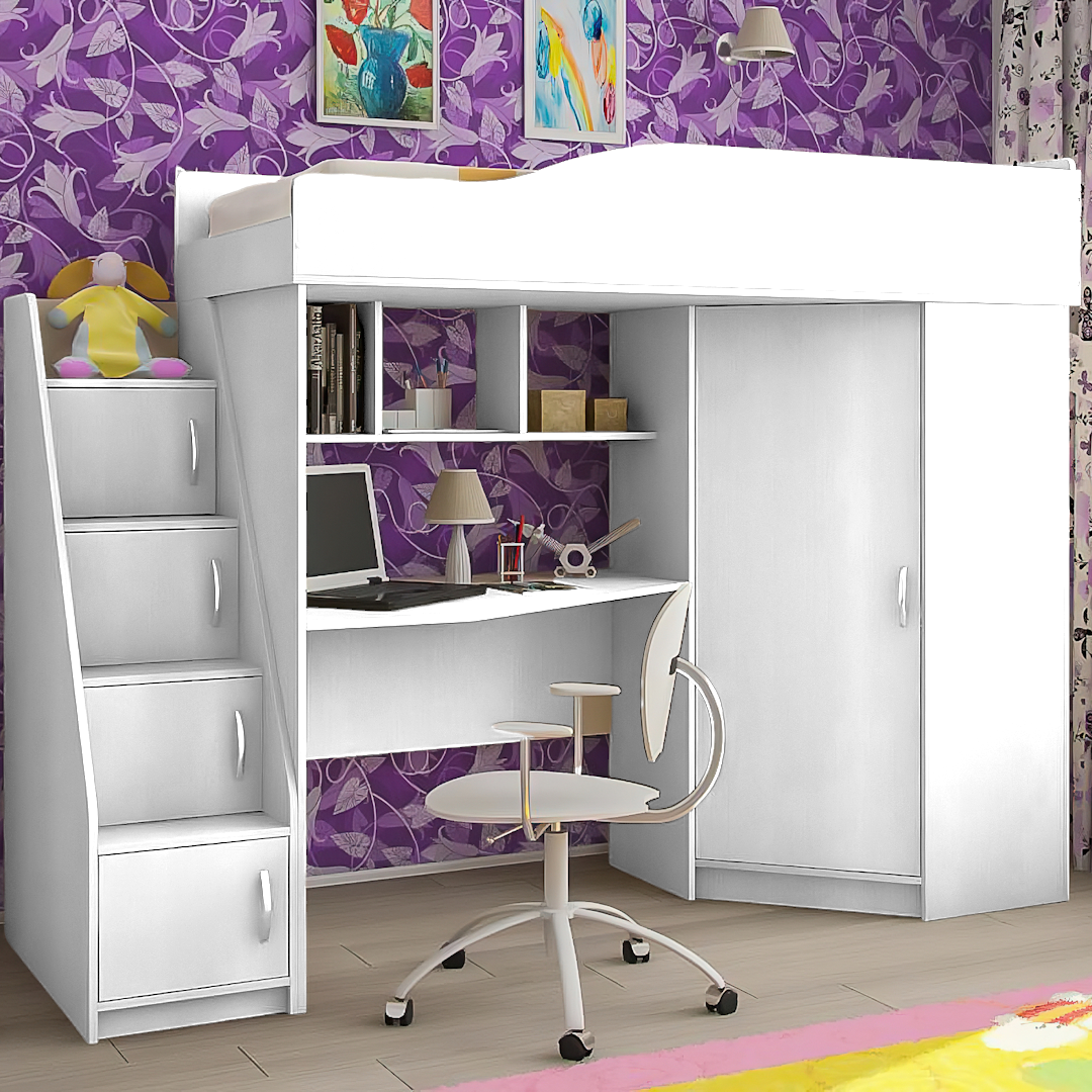 Ліжко горище зі столом і шафою КВ 03, фото 1