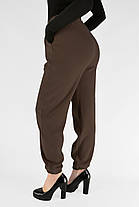 Жіночі зимові штани з полірованого велюру Штани на хутрі під манжет M-2XL Коричневий колір, фото 3