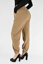 Жіночі зимові штани з полірованого велюру Штани на хутрі під манжет M-2XL Бежевий колір, фото 3
