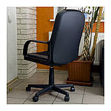 Офісне крісло Крафт Richman пластик зі шкірозамінником на коліщатках чорне, фото 3