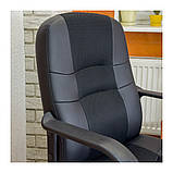 Офісне крісло Крафт Richman пластик зі шкірозамінником на коліщатках чорне, фото 4