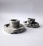 Свічник із гіпсу ручної роботи в стилі терраццо (під мармур), фото 2