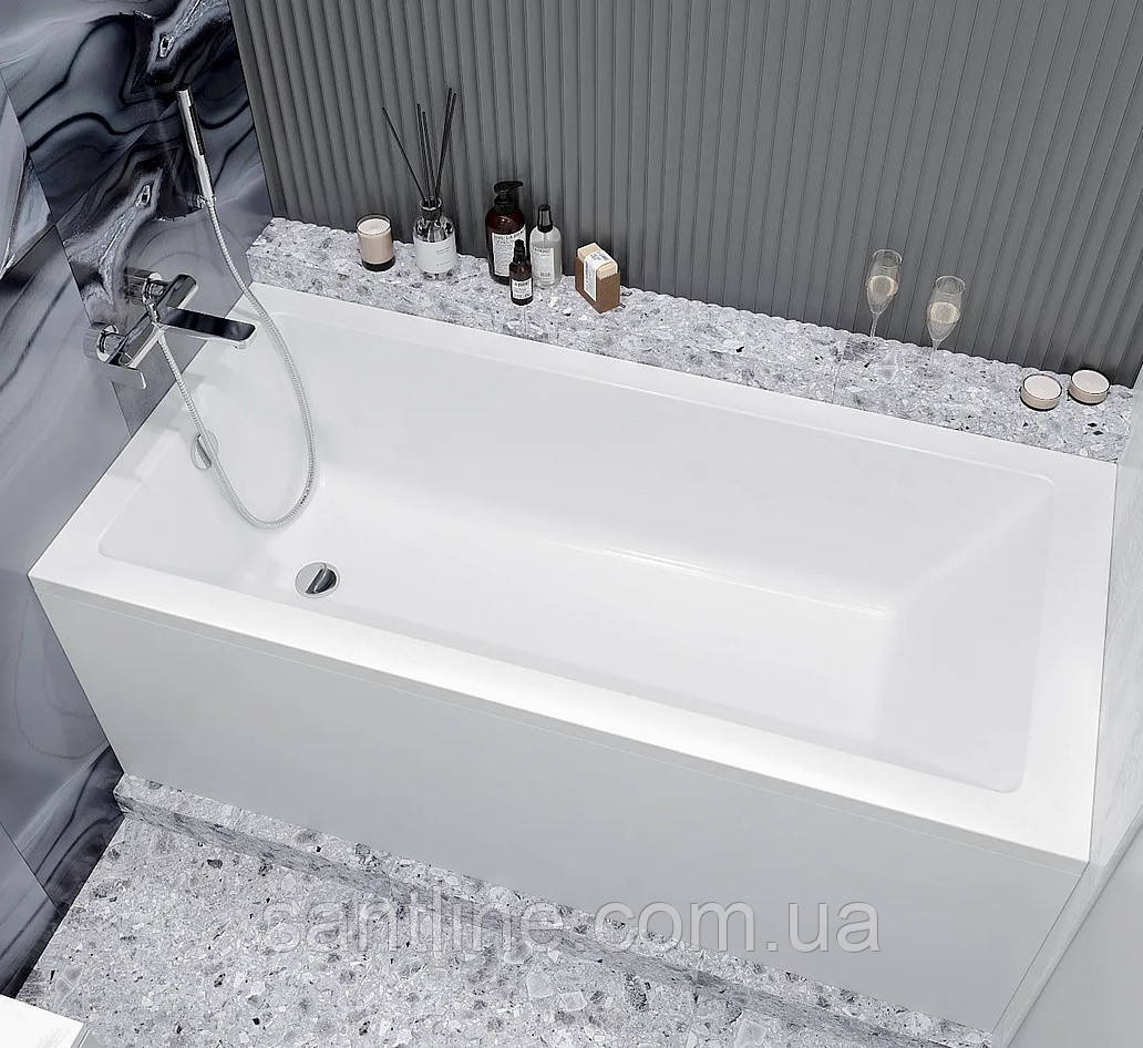 Ванна акрилова Sanica Granada 150х70х55 см прямокутна з ногами та передньою панеллю, фото 1