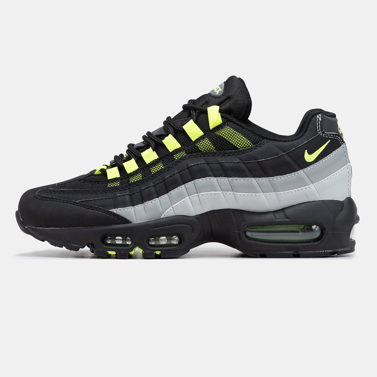 Чоловічі Кросівки Nike Air Max 95 Black Grey Green / Найк Аїр Макс 95