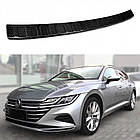 Захисна накладка на задній бампер для Volkswagen Arteon Shooting Brake 2020+ /чорн.карбон/