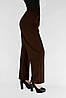 Жіночі зимові штани в рубчик (вельвет) Штани на хутрі прямі донизу M-2XL Темно-коричневий колір, фото 6