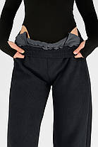 Жіночі зимові штани в рубчик (вельвет) Штани на хутрі прямі донизу M-2XL Темно-синій колір, фото 2