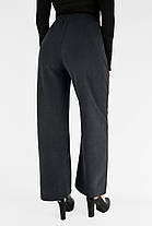 Жіночі зимові штани в рубчик (вельвет) Штани на хутрі прямі донизу M-2XL Темно-синій колір, фото 4