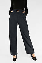 Жіночі зимові штани в рубчик (вельвет) Штани на хутрі прямі донизу M-2XL Темно-синій колір, фото 5