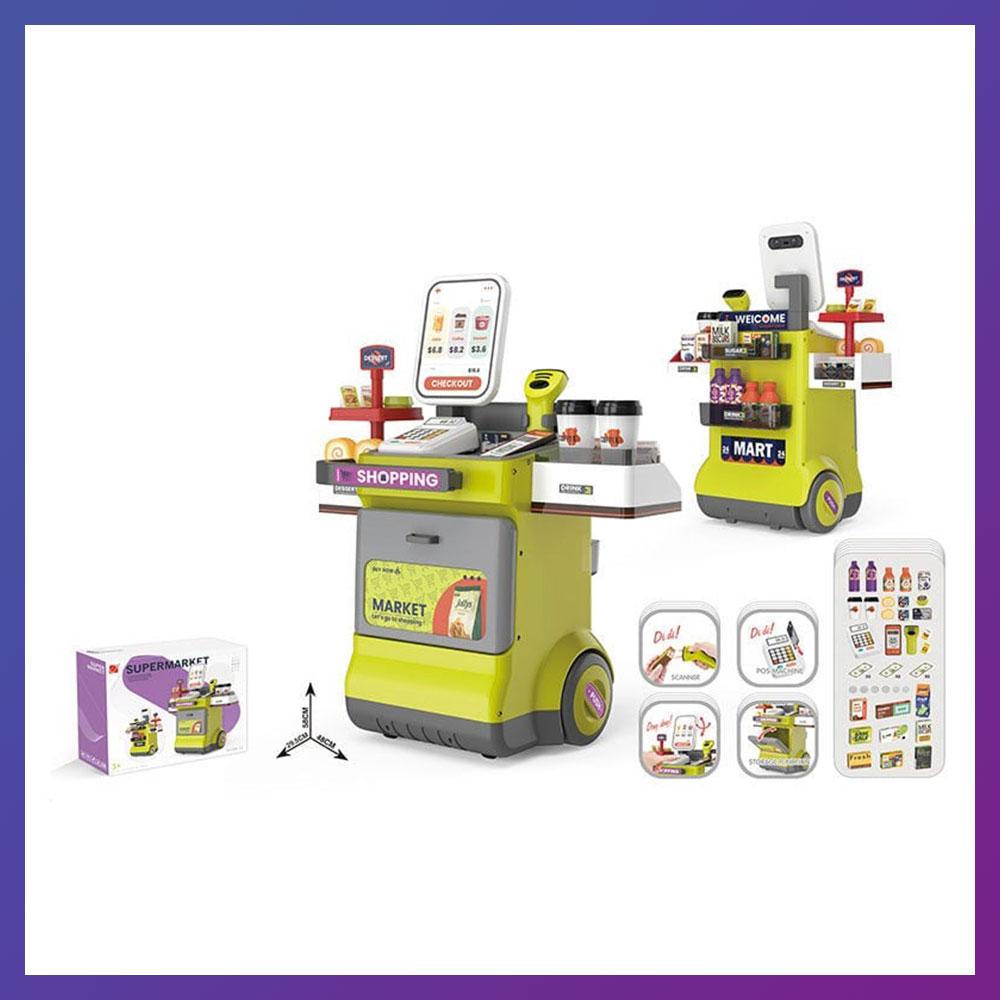 Дитячий ігровий набір магазин-супермаркет 668-126 сканер продукти монети, фото 1