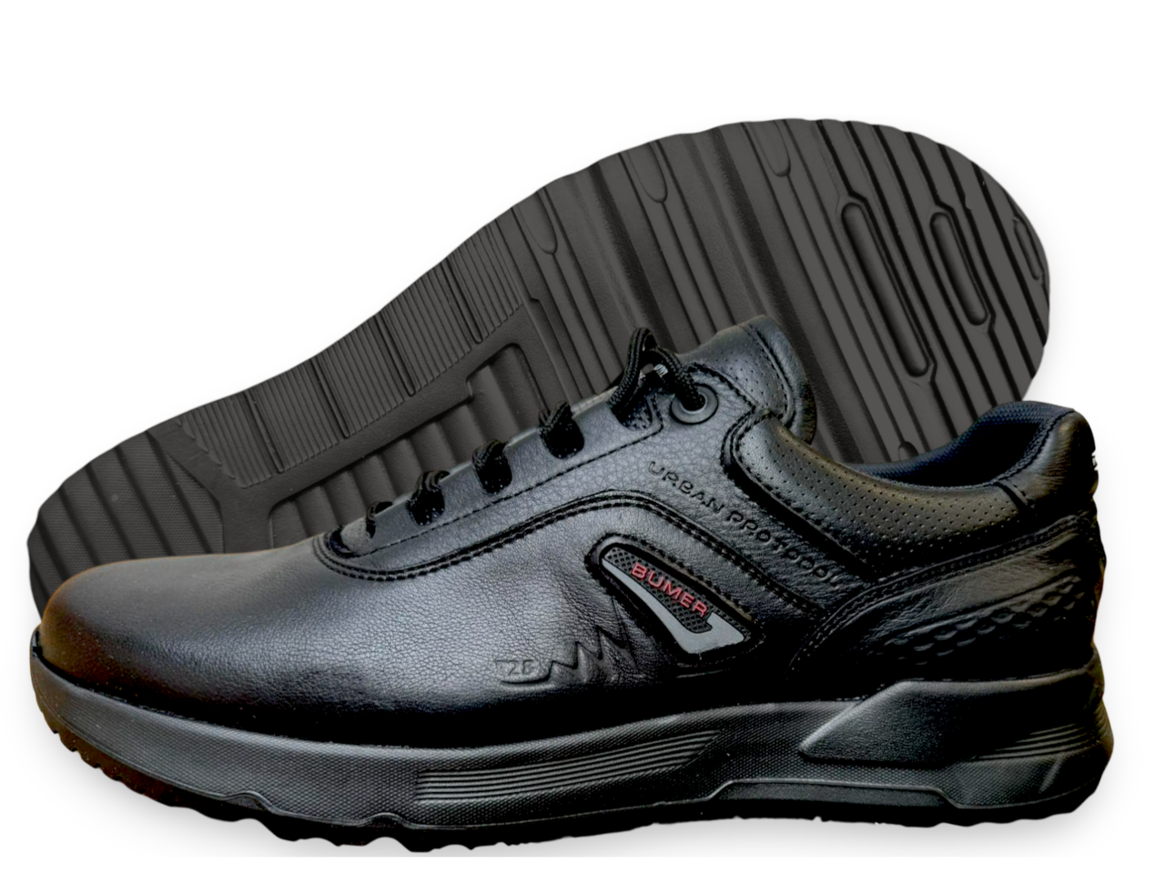 Чоловічі чорні кросівки з якісної натуральної шкіри