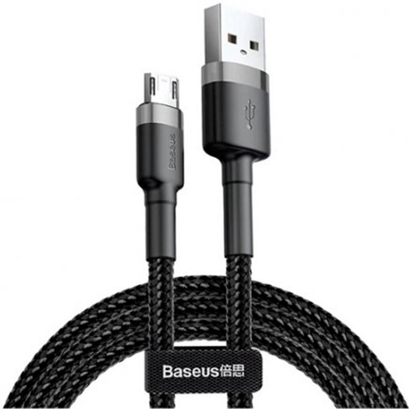 Кабель Baseus cafule Cable USB For Micro 2.4A 0.5M Gray+Black (CAMKLF-AG1)