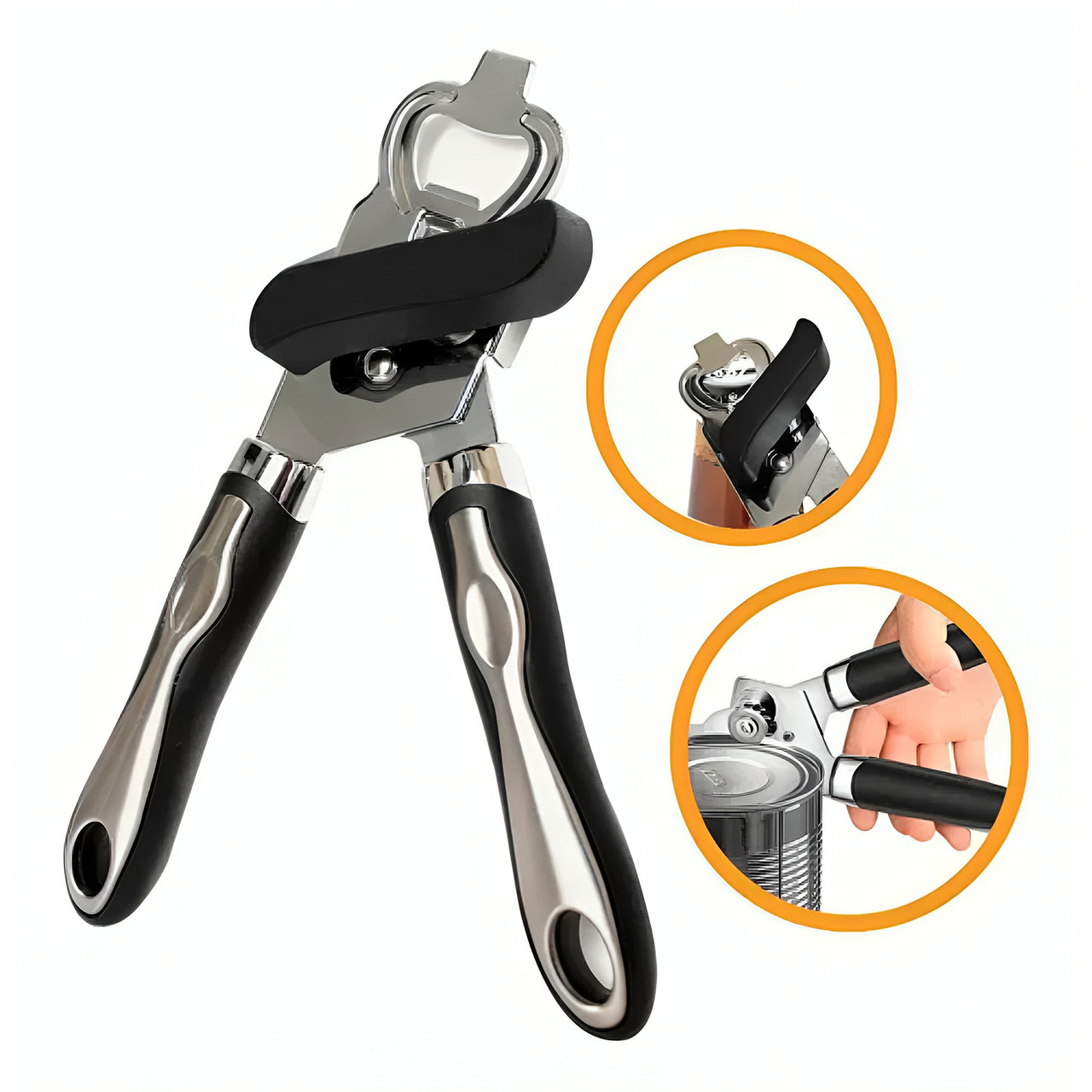 Консервний ніж відкривалка для консерв та пляшок 2в1 консервовідкривач нержавіюча сталь пластик 23 см