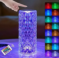 Настільна LED-лампа, Кристал Ромб Rgb 4 режими кришталева із сенсорним керуванням