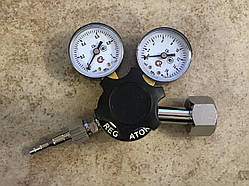 Редуктор вуглекислотний балонний УР-6 великий габарит виробництва CHINA (нікельований, ЛАТУНЬ) (хром)