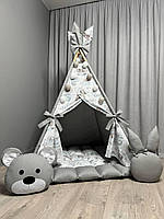 Вігвам для дітей Ведмежа на хмаринці БОНБОН Повний комплект, вігвам для хлопчика, дитяча палатка, вігвам для дівчинки, вігвам