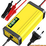 Зарядний пристрій 12В для автомобільних мотоциклетних акумуляторів свинцево-кислотних AGM VRLA гелевих з LCD дисплеєм 12V, фото 10