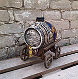 Керамічна діжка "Декор Виноград" на дерев'яному візку 6 літрів з краником, фото 3