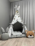 Вігвам для дітей Ведмежа на хмаринці 1 БОНБОН з Кошиком Повний комплект, вігвам для хлопчика, дитяча палатка, вігвам для дівчинки, фото 2