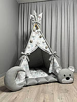 Вігвам для дітей Ведмежа на хмаринці 3 БОНБОН Повний комплект, вігвам для хлопчика, дитяча палатка, вігвам для дівчинки, вігвам