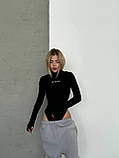 Жіночий чорний базовий теплий боді, фото 4