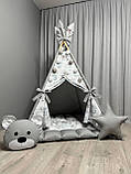 Вігвам для дітей Ведмежа на хмаринці 4 БОНБОН з Кошиком Повний комплект, вігвам для хлопчика, дитяча палатка, вігвам для дівчинки, фото 2