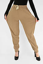 Жіночі зимові штани з полірованого велюру Штани на хутрі під манжет M-2XL Бежевий колір, фото 3