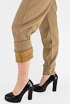 Жіночі зимові штани з полірованого велюру Штани на хутрі під манжет M-2XL Бежевий колір, фото 5