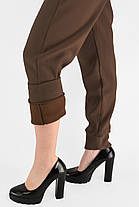 Жіночі зимові штани з полірованого велюру Штани на хутрі під манжет M-2XL Коричневий колір, фото 4