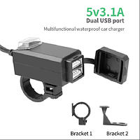 Зарядний пристрій на кермо транспортного засобу на 2USB порту 5В 3.1А