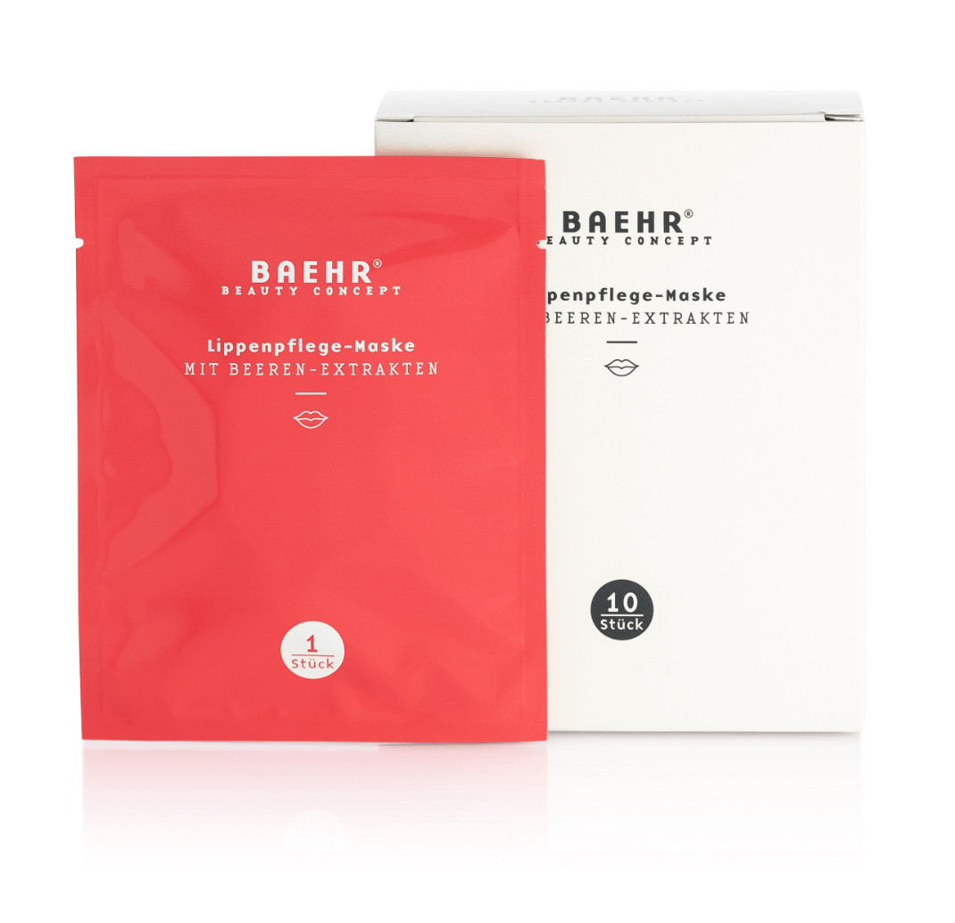 Маска-патч для догляду за губами з екстрактами ягід Baehr Lippenpflege Maske, 10 шт