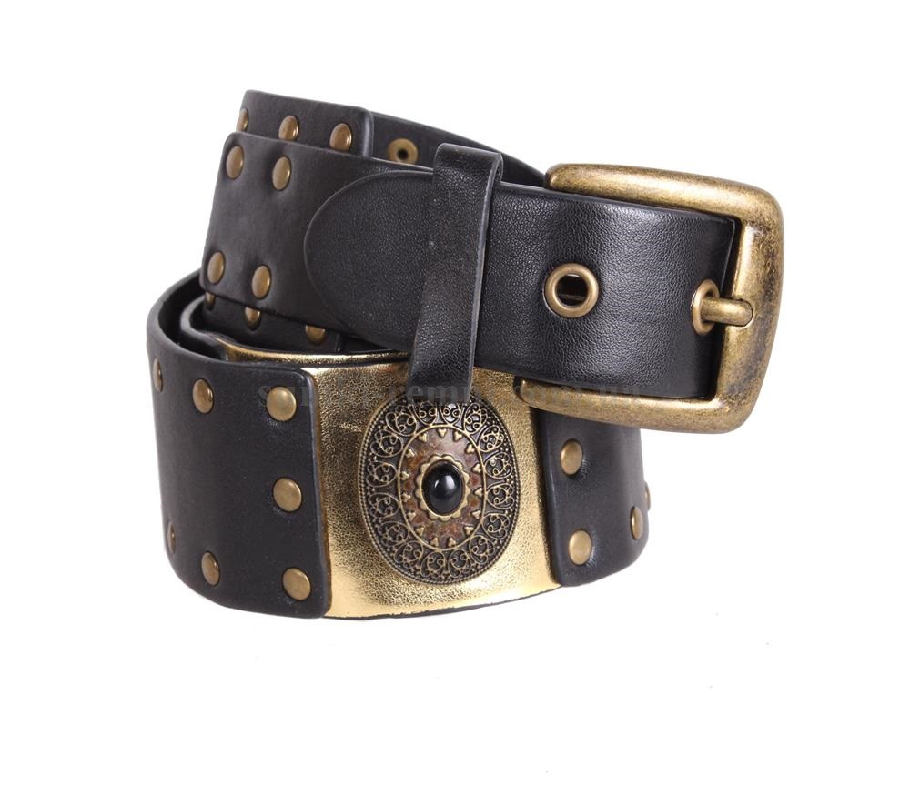 Жіночий пояс зі штучної шкіри COL769-168 чорний, фото 1