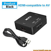 Перехідник HDMI в AV RCA адаптер для підключення ноутбуків ігрових приставок до старих телевізорів проекторів підтримка 1080p