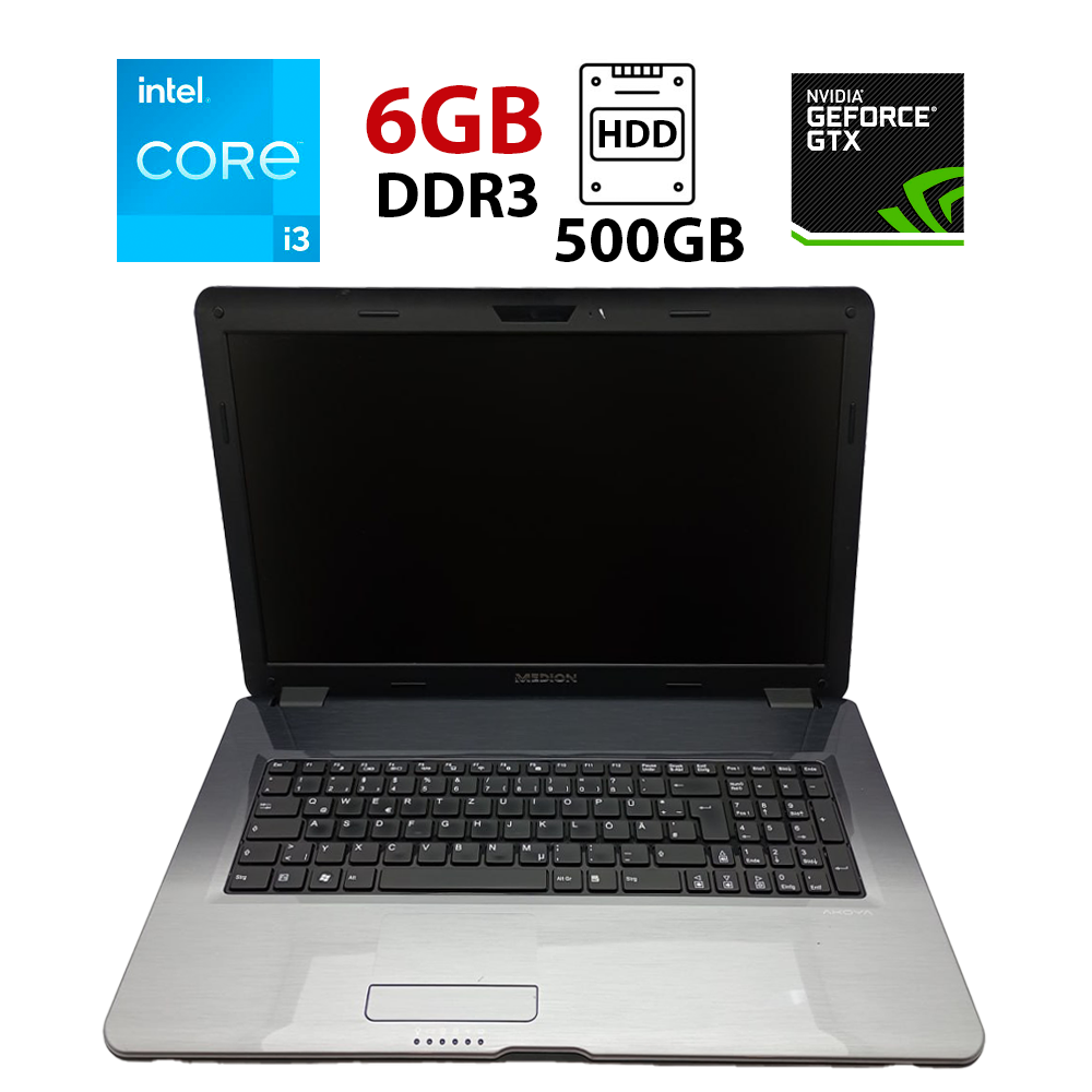 Ноутбук Б-клас Medion Akoya P7624/ 17.3" 1600x900/ i3-2350M/ 6GB RAM/ 500GB HDD/ GT 630M 1GB/ АКБ 0%
