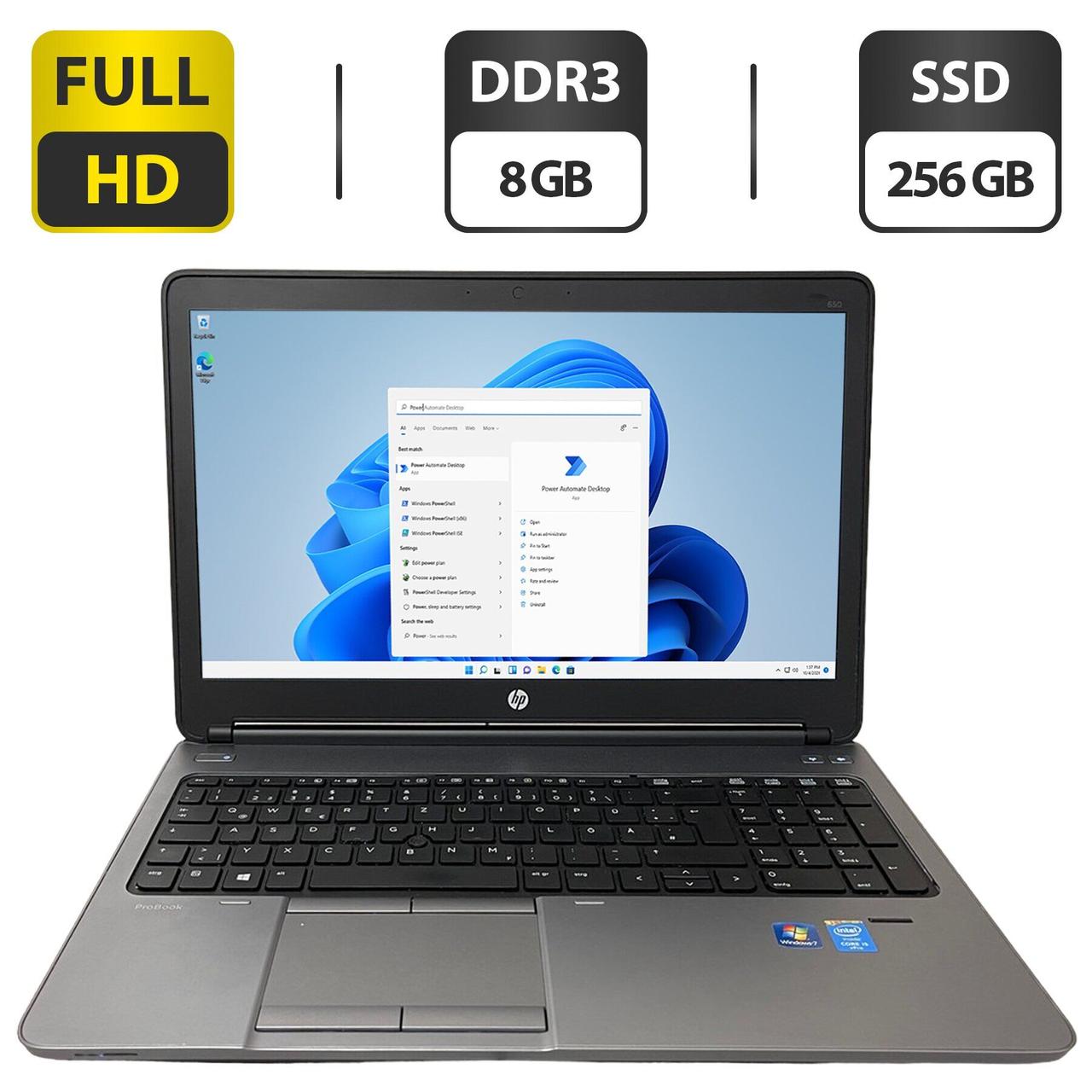Ноутбук HP ProBook 650 G1/ 15.6" (1920x1080)/ Core i5-4310M/ 8 GB RAM/ 256 GB SSD/ HD 4600