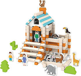 Будівельний набір Будиночок з брусків (122 деталі) від Obetty