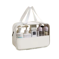 Набір косметичок жіночих 3 шт, для душу, білі, прозорі, фото 4