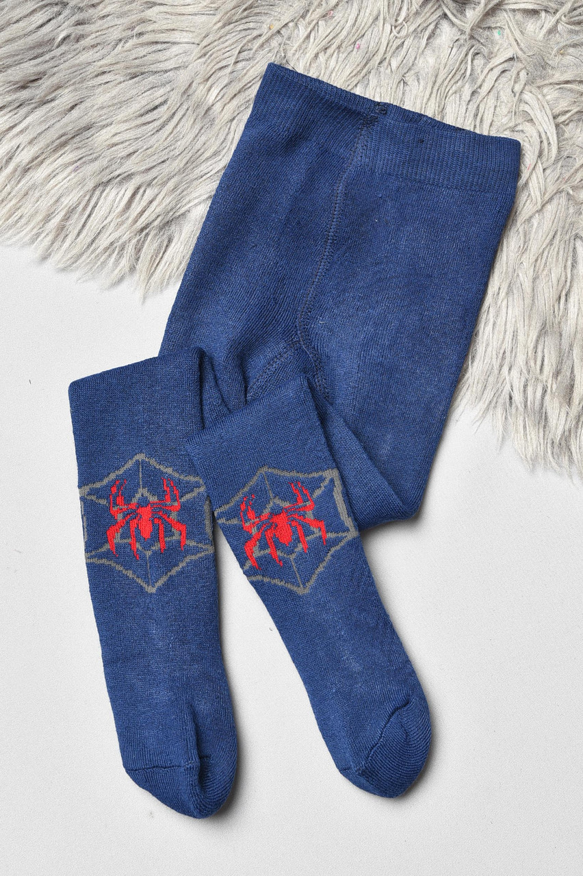 Колготи дитячі махрові для хлопчика синього кольору з малюнком р.92-104 191678P, фото 1