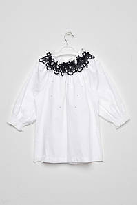 Блуза підліткова для дівчинки білого кольору р.M 187556P