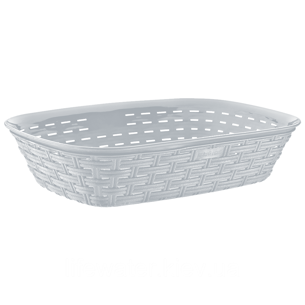 Хлібний кошик під ротанг сірий, фото 1