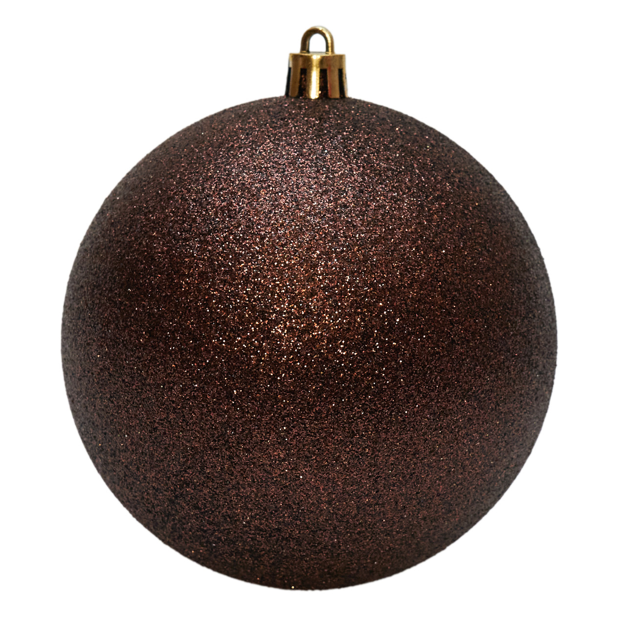 Ялинкова іграшка - куля, D10 см, шоколад, гліттер, пластик (892739), фото 1