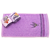 Кухонне махрове рушник 25х50см декор вишивка лаванда без вибору кольору